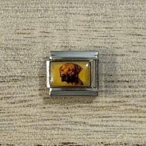 Chocolate Labrador Retriever Italian Charm Bracelet Link